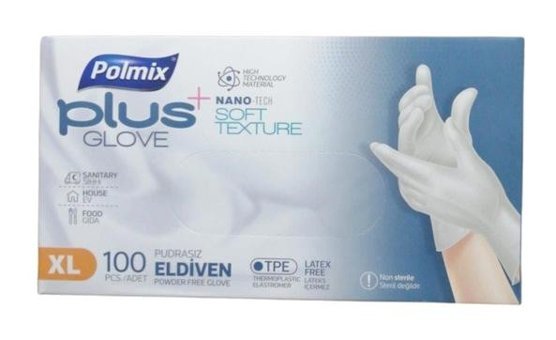 Polix Beyaz XLarge 100 Adet Temizlik Eldiveni