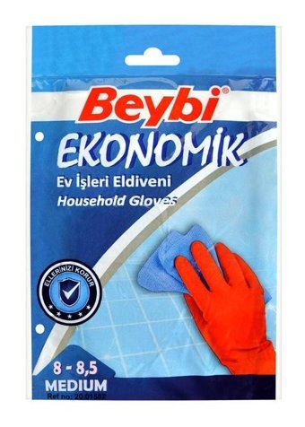 Beybi No 8 Kırmızı Medium 1 Çift Bulaşık Eldiveni