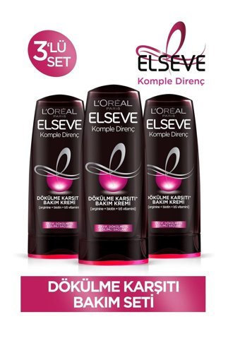 L'oréal Paris Elseve Komple Direnç Dökülme Karşıtı Arginine Biotin Vitamin B5 Kadın Saç Kremi 3 x 390 ml