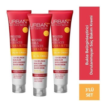 Urban Care Bukle Belirginleştirici Hibiskus Shea Dalgalı Kıvırcık Saçlar İçin Kadın Saç Kremi 3 x 175 ml