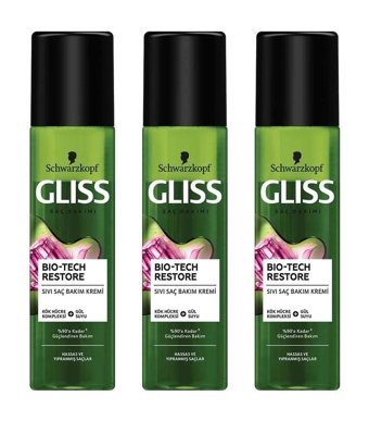 Gliss Bio-Tech Onarıcı Besleyici Kök Hücre Kompleksi Gül Suyu Kadın Saç Kremi 3 x 200 ml