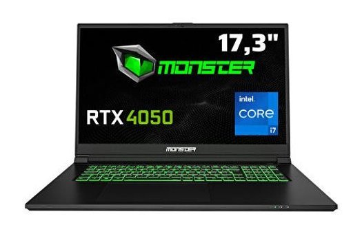 Monster Abra A7 V15.2.6 Harici GeForce RTX 4050 Intel Core i7 12700H 8 GB DDR4 500 GB SSD 17.3 inç FreeDos Gaming Laptop