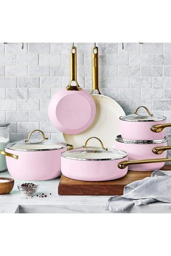 Greenpan Padova 10 Parça Alüminyum Tava Seti Pembe