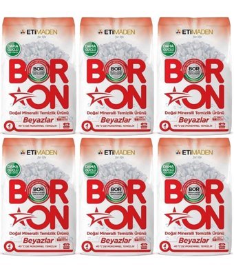 Boron Doğal Mineralli Beyazlar İçin 156 Yıkama Toz Deterjan 6x4 kg
