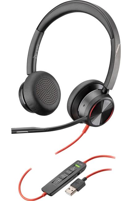 Poly Blackwire 8225 USB Type A Gürültü Önleyici Mikrofonlu Kablolu Kulak Üstü Kulaklık Siyah