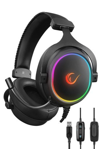 Rampage ONYX-S 7.1 USB Type A Gürültü Önleyici Mikrofonlu Kablolu Kulak Üstü Kulaklık Siyah