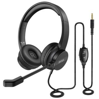 Eksa H12 3.5 mm Jak Gürültü Önleyici Mikrofonlu Kablolu Kulak Üstü Kulaklık Siyah