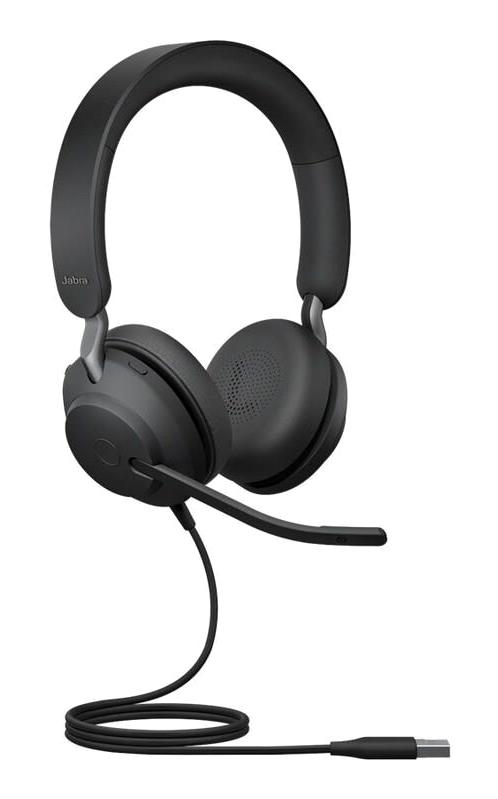 Jabra Evolve2 40 USB Type A Gürültü Önleyici Mikrofonlu Kablolu Kulak Üstü Kulaklık Siyah