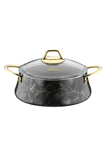 Brioni Marble 7 Parça Alüminyum Tava Seti Siyah