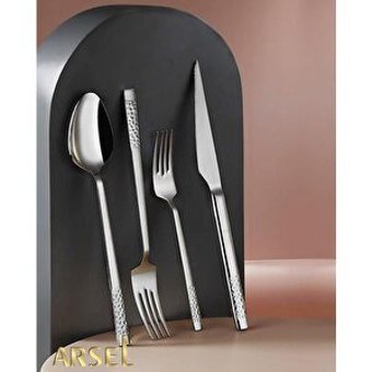 Arsel Diamond Parlak 89 Parça 12 Kişilik Çatal Kaşık Bıçak Gümüş