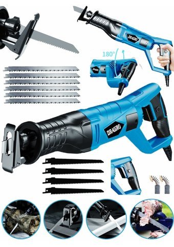 Dragro Grz-tlk9000 10 Uç Kablosuz 9000 W Tilki Kuyruğu Testere Mavi
