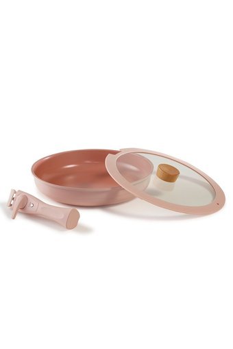 Neoflam Midas 9 Parça Alüminyum Döküm Tava Seti Pembe