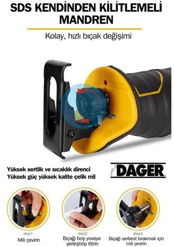 Dager GSA Akülü Kablosuz 36 W Tilki Kuyruğu Testere