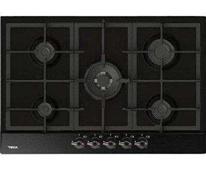 Teka GSC 75330 RBC AT 112610075 Siyah Cam 5 Gözlü Wok Gözü Gazlı Ankastre Ocak