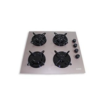 Alveus GLS 640 Kahverengi Cam 4 Gözlü Wok Gözü Gazlı Ankastre Ocak