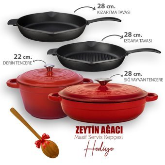 Lava 4x New Heritage 9 Parça Döküm Tencere ve Tava Seti