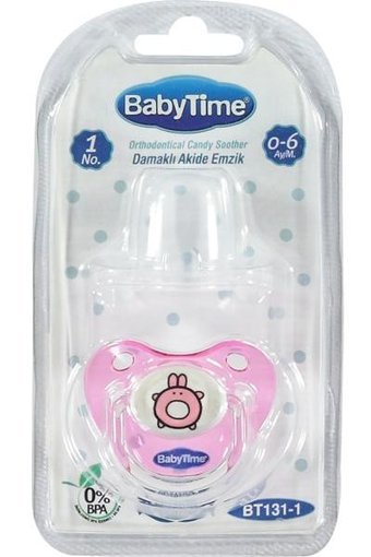 Babytime 0-6 Ay Ortodontik Yenidoğan Damaklı Silikon Emzik Pembe