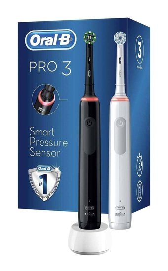 Oral-B Pro 3 3900 Işıklı Orta Şarjlı Diş Fırçası Beyaz Siyah