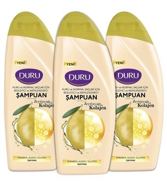 Duru Besleyici Nemlendirici Kuru - Normal Saçlar İçin Zeytinyağlı Şampuan 3x500 ml