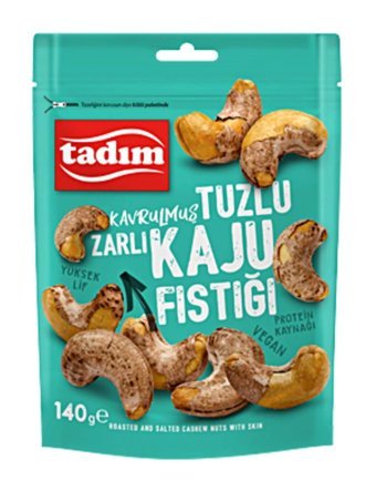 Tadım Zarlı Vegan Kavrulmuş Tuzlu Kaju 6x140 gr