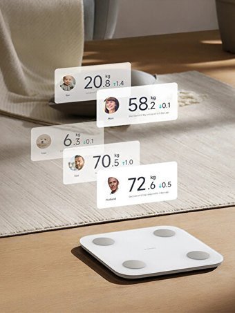 Xiaomi Composition Scale S400 Yağ Ölçer Vücut Analizi Yapan Bluetooth Kas Ölçen Cam Dijital Akıllı Tartı