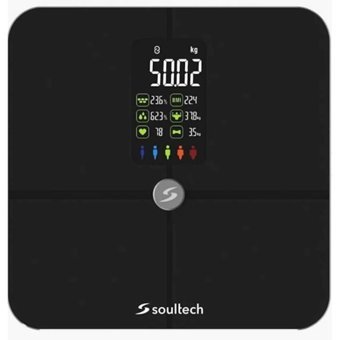 Soultech AT001S WellDone Yağ Ölçer Vücut Analizi Yapan Bluetooth Kas Ölçen Şarjlı Cam Dijital Akıllı Tartı