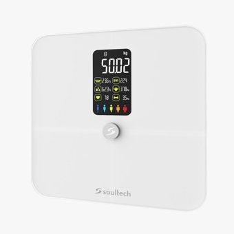Soultech AT001B Yağ Ölçer Vücut Analizi Yapan Bluetooth Kas Ölçen Şarjlı Cam Dijital Akıllı Tartı