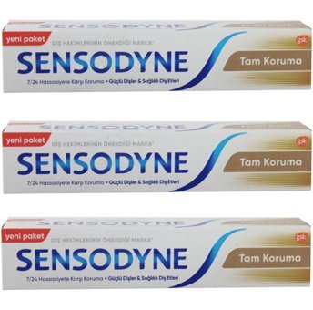Sensodyne Tam Koruma Naneli Organik Florürlü Diş Macunu 3x75 ml