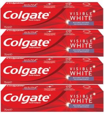 Colgate Visible White Naneli Florürlü Diş Macunu 4x75 ml