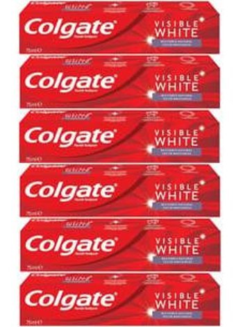 Colgate Visible White Naneli Florürlü Diş Macunu 6x75 ml