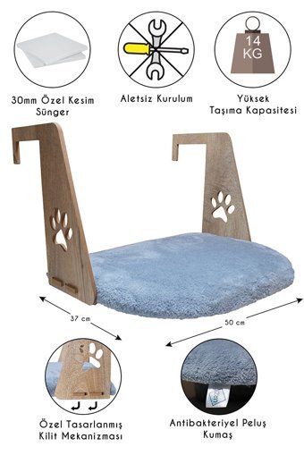 Urz Store Yıkanabilir Küçük Irk İç Mekan Köpek Yatağı Gri