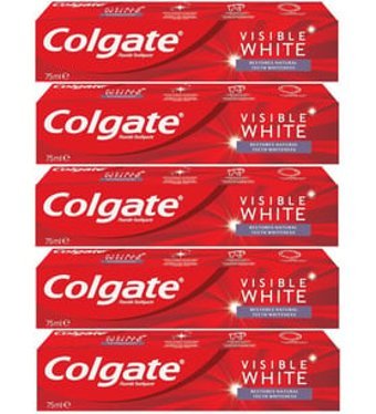 Colgate Visible White Naneli Florürlü Diş Macunu 5x75 ml