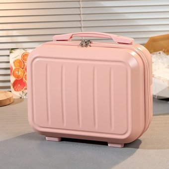 Cbtx Bölmeli Pembe Düz Tekstil Büyük Boy Çok Gözlü Seyahat Makyaj Çantası