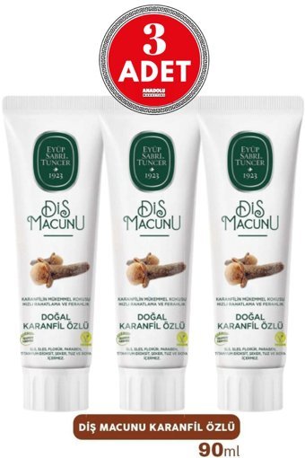 Eyüp Sabri Tuncer Karanfil Özlü Organik Florürsüz Diş Macunu 3x90 ml