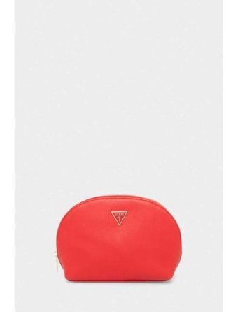 Guess PW1574P3370RED Kırmızı Düz Deri Küçük Boy Seyahat Makyaj Çantası