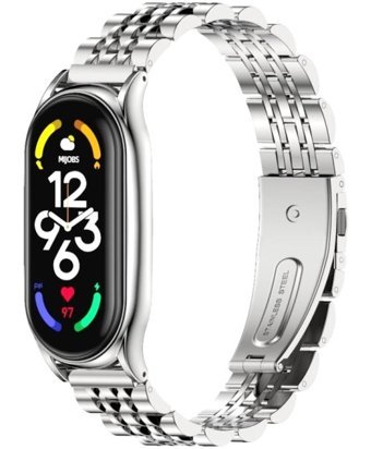 Xiaomi Mijobs Plus Mi Band 7 Metal Yetişkin Akıllı Saat Kordonu Gümüş