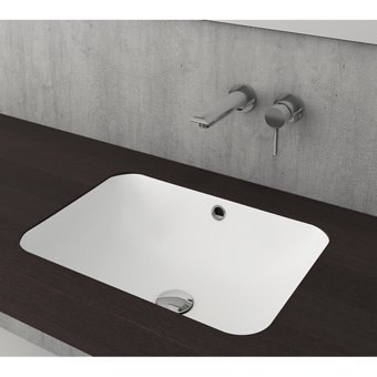 Bocchi 1006-002-0125 Klasik Tekli 55 cm Seramik Tezgah Altı Dikdörtgen Lavabo Beyaz