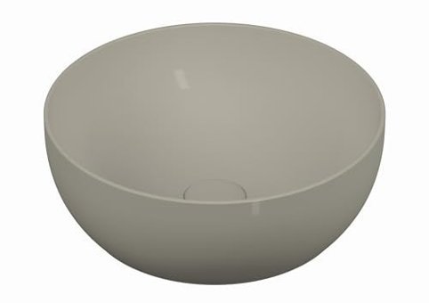 Vitra 5992B420-0016 Klasik Tekli 40 cm Seramik Tezgah Üstü Oval Lavabo Bej