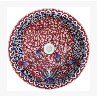 Can Dekoratif Tekli Seramik Tezgah Üstü Oval Lavabo
