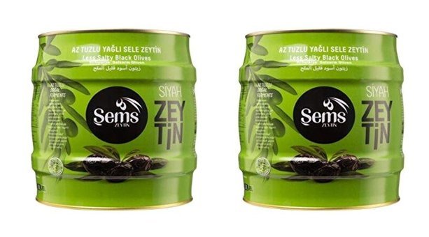 Şems Az Tuzlu Sele Siyah Zeytin Teneke 2x2 kg