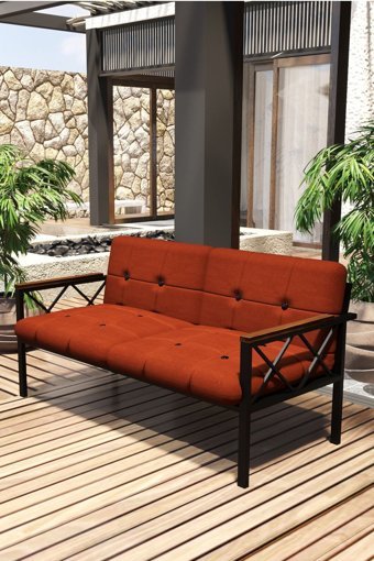 Usta Mekan Elegant Metal İkili Bahçe Koltuğu Gri