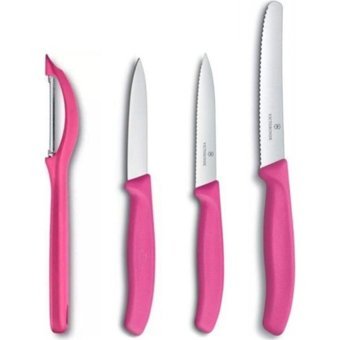 Victorinox 8-11-11 cm Plastik Saplı Paslanmaz Çelik 4 Parça Profesyonel Soyacak Ve Tırtıklı Bıçak Seti