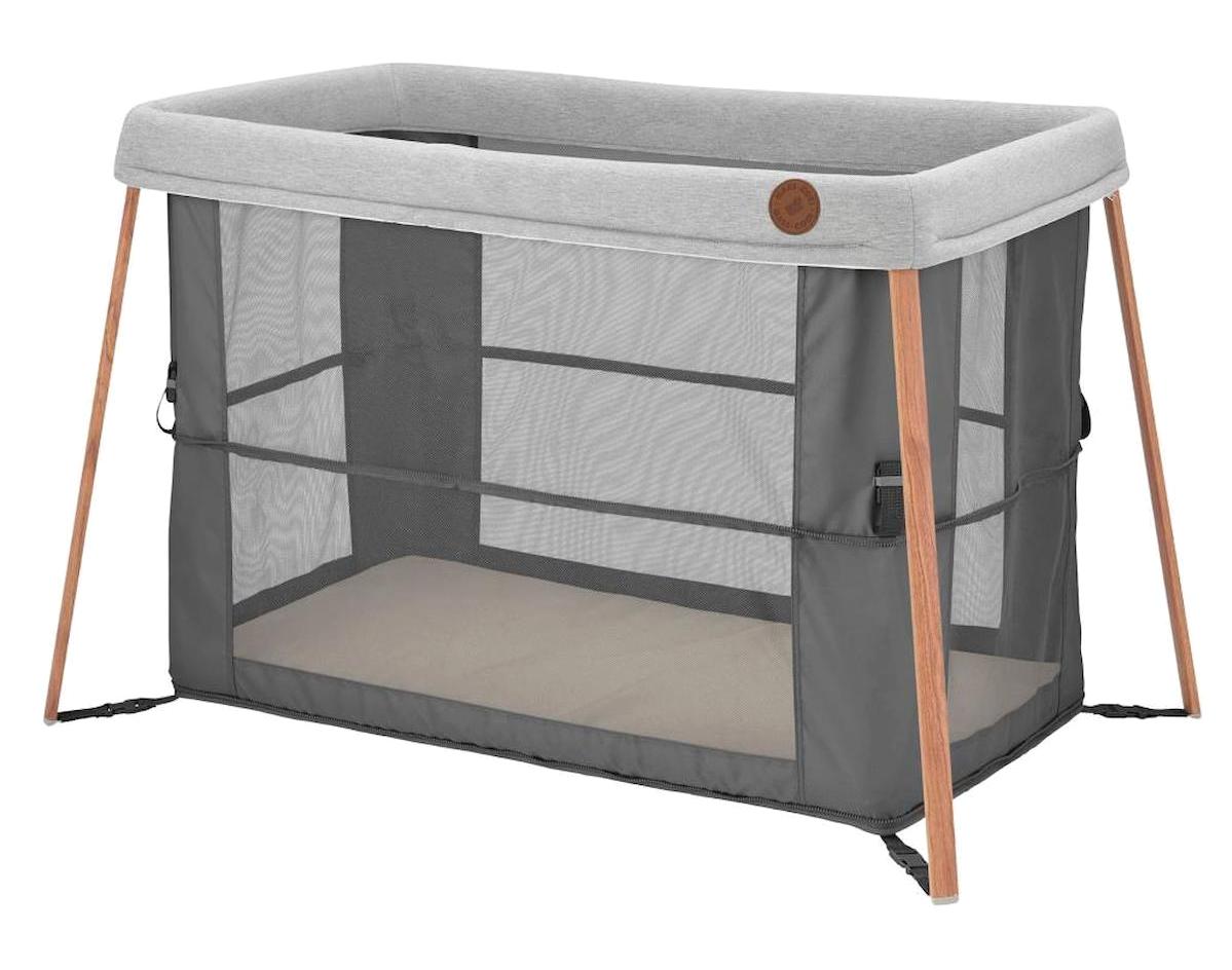 Maxi Iris 2 'si Bir Arada Plastik 31 kg Kapasiteli Ayarlanabilir Taşınabilir Ara Katlı 67x115 cm Anne Yanı Park Yatak Gri