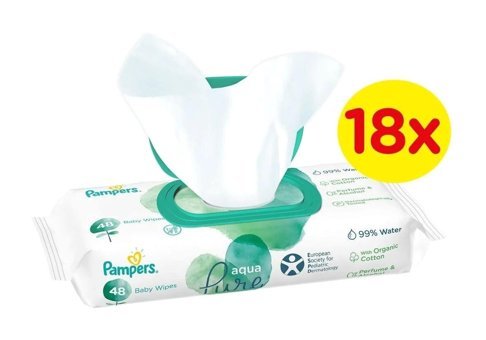 Prima Aqua Pure 48 Yaprak 18'li Paket Islak Mendil
