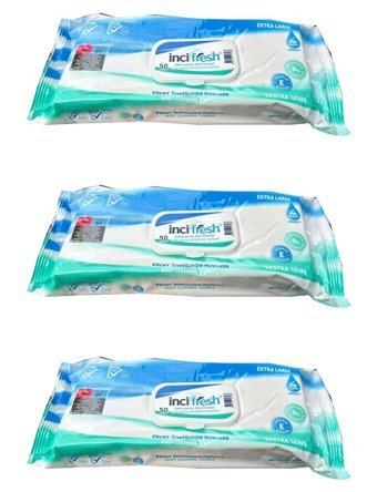 İnci Fresh Vitamin E + B5 50 Yaprak 3'lü Paket Vücut Temizleme Mendili