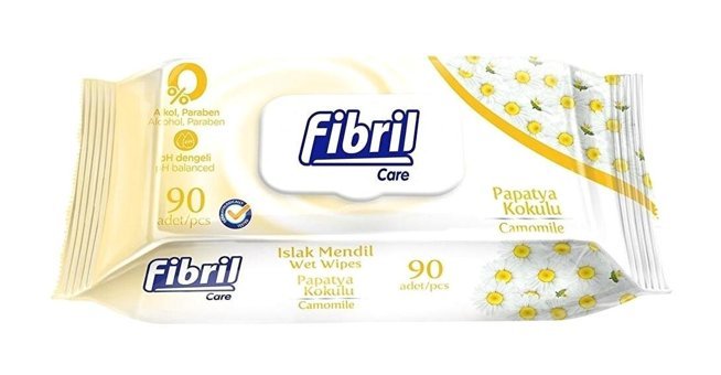 Fibril Papatya Kokulu 90 Yaprak 12'li Paket Islak Mendil