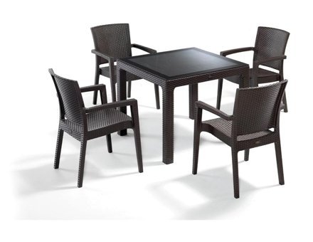 Novussi Zenit Rattan 4'lü Bahçe Koltuğu Krem