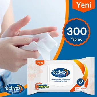Activex Hassas Antibakteriyel 50 Yaprak 6'lı Paket Islak Mendil