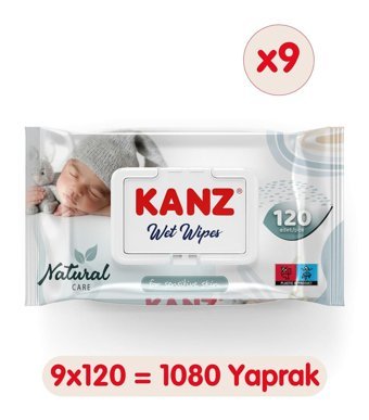 Kanz 120 Yaprak 9'lu Paket Islak Mendil
