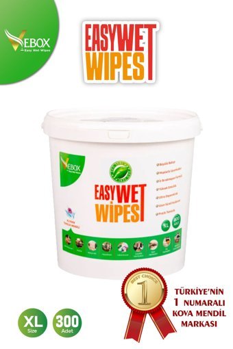 Vebox Easy Wet Wipes Büyülü Bahçe Kova Eko 300 Yaprak Islak Mendil